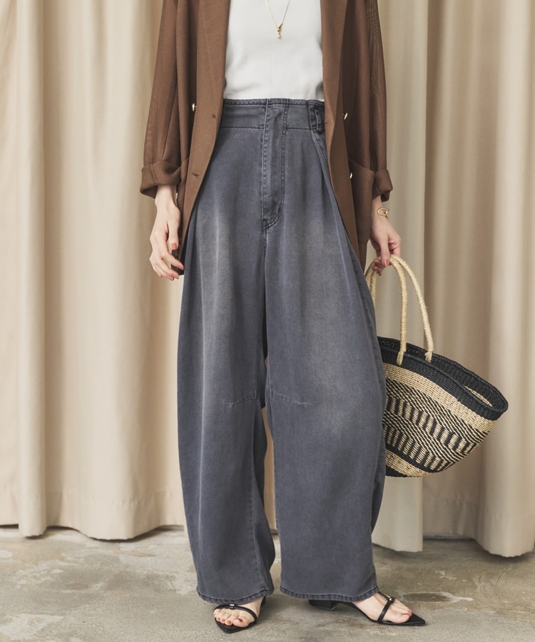 ソフトデニムワイドタックパンツ(36 BLUE): パンツ｜PMbox P&M