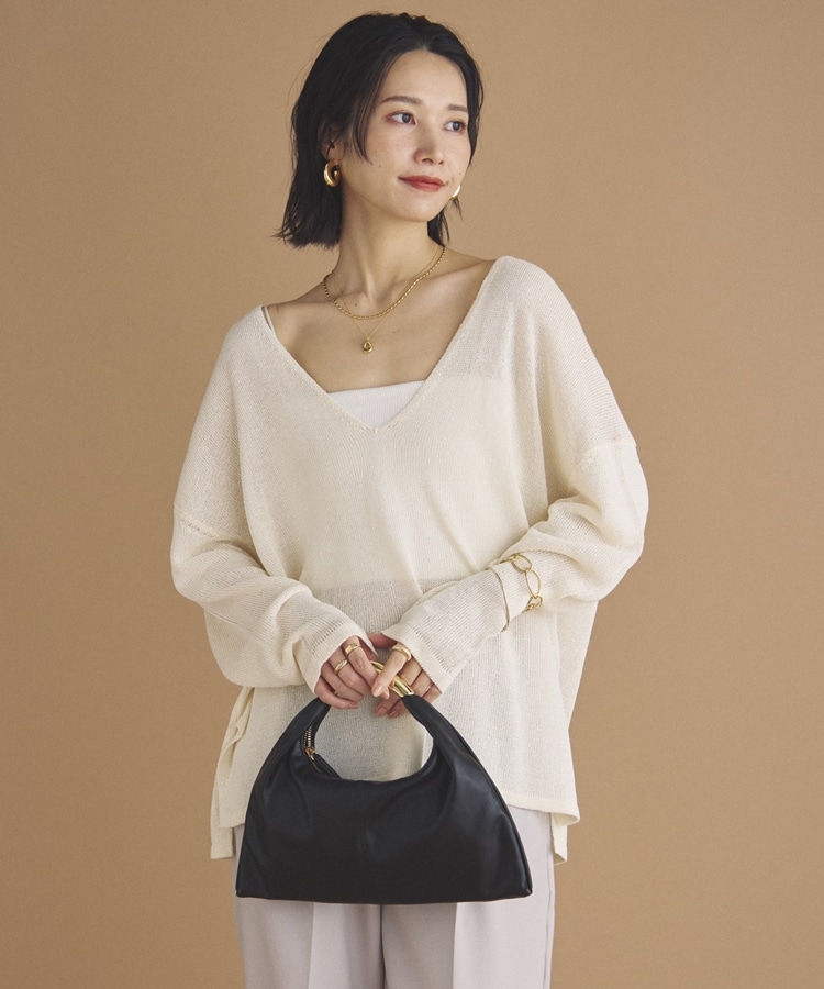 ペーパーヤーン深Vニット(F IVORY): トップス｜PMbox P&M OFFICIAL