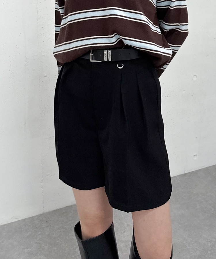 Dカン付タックショートパンツ(M BLACK): パンツ｜PMbox P&M OFFICIAL