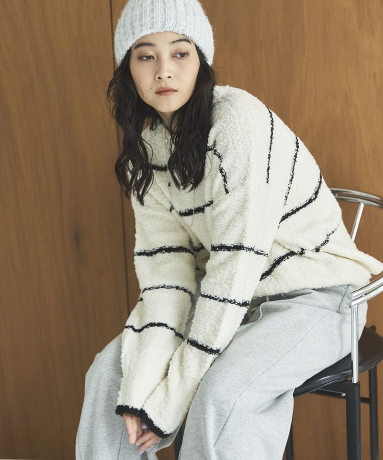 ブークレーボーダーニットプルオーバー(F OFF WHITE): トップス｜PMbox