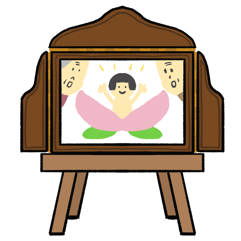 桃太郎の紙芝居のイラスト - ONWAイラスト