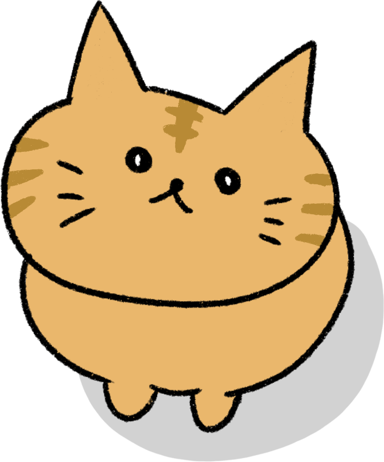 上から見た見上げる茶トラのネコのイラスト - ONWAイラスト