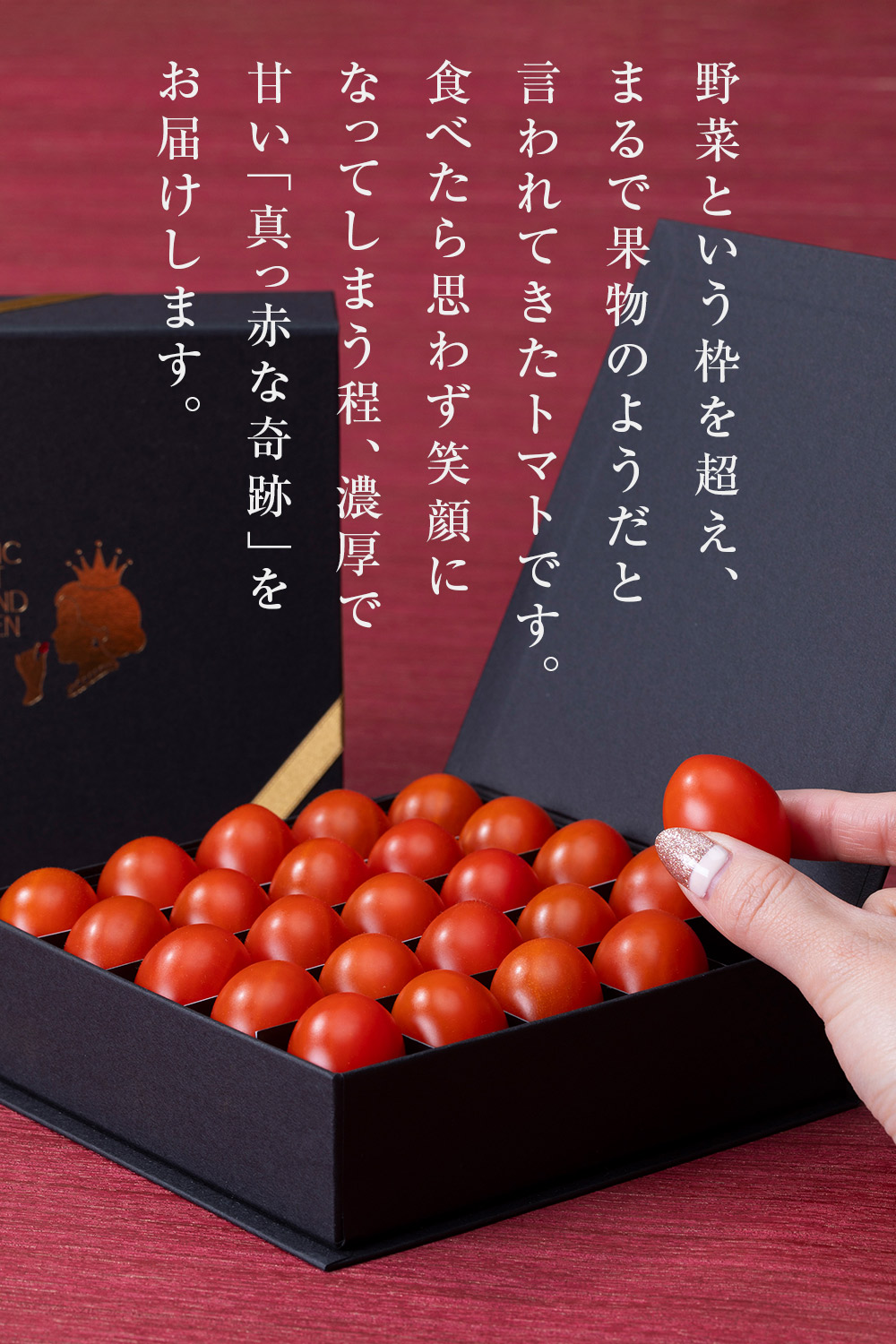 フルーツミニトマト GRAND QUEEN 約250g 桐箱入り | OSMIC FIRST