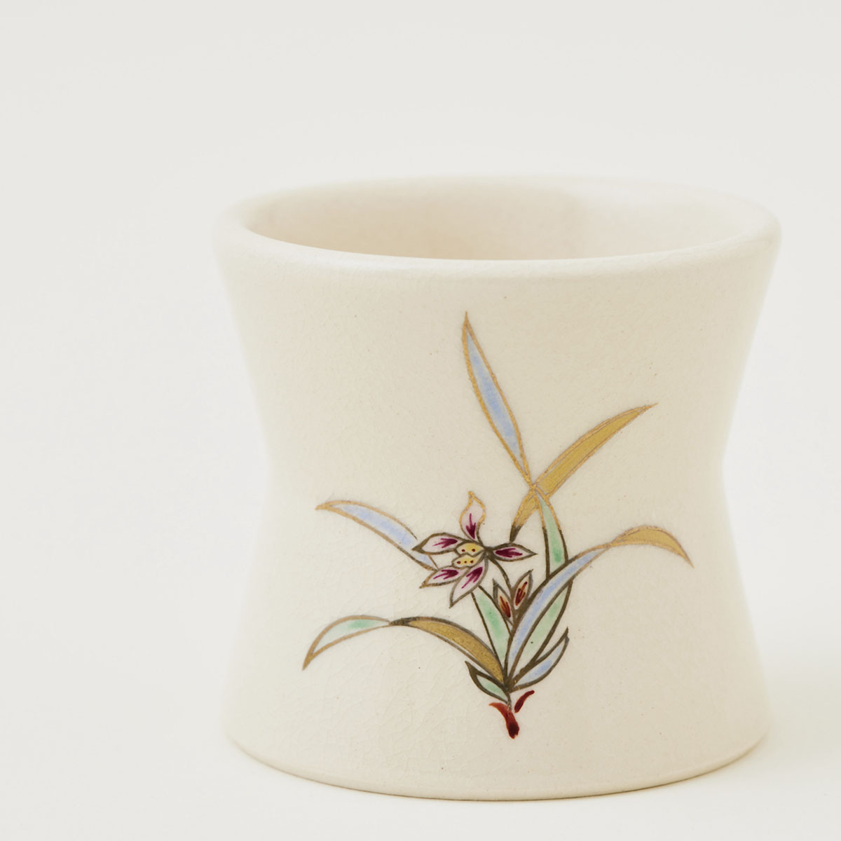 白薩摩蓋置（杵型） 蘭[シロサツマフタオキ（キネガタ） ラン]｜沈壽官