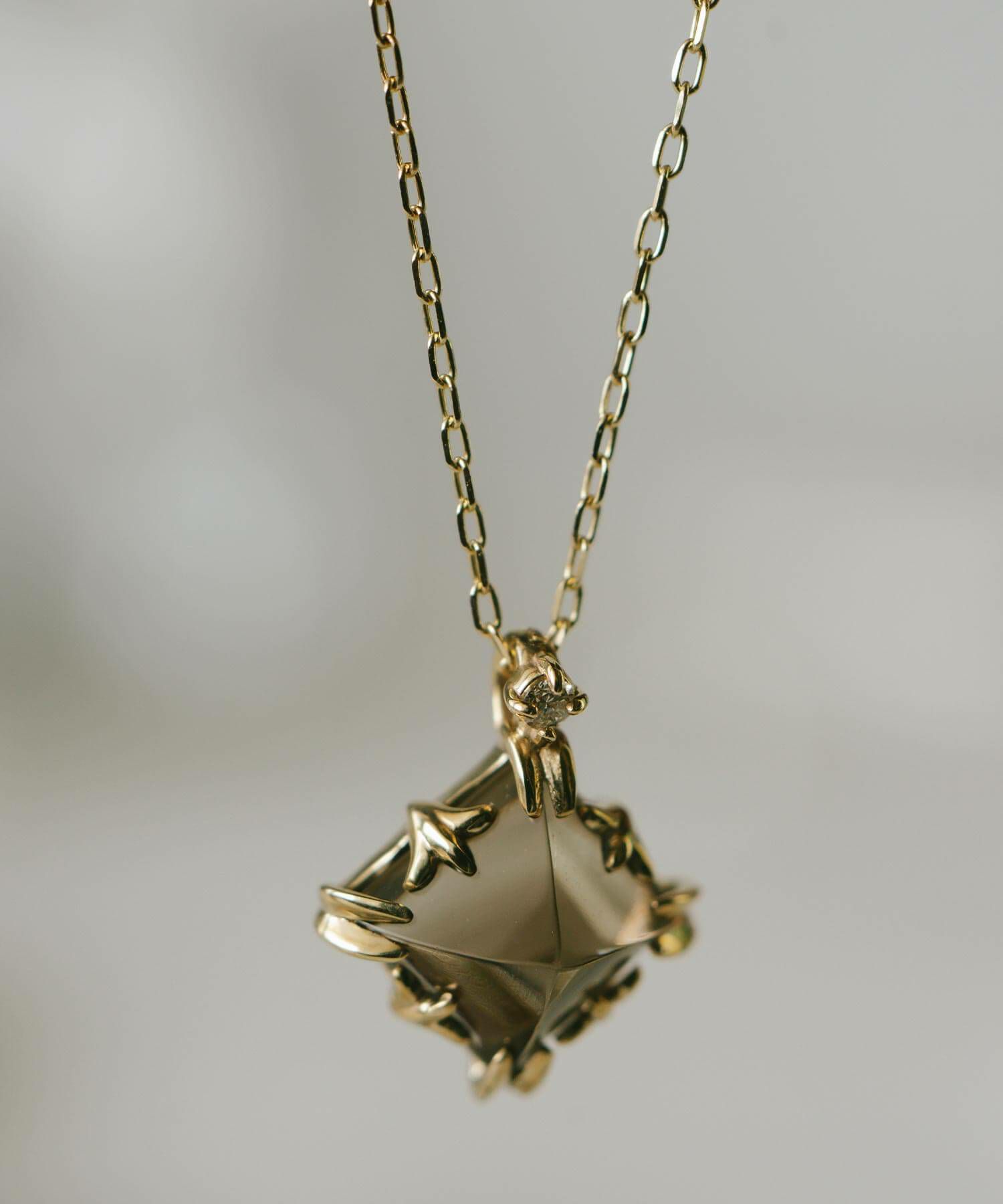 ブランド ネックレス チェーン スモーキークォーツ【tetra-atta-nk