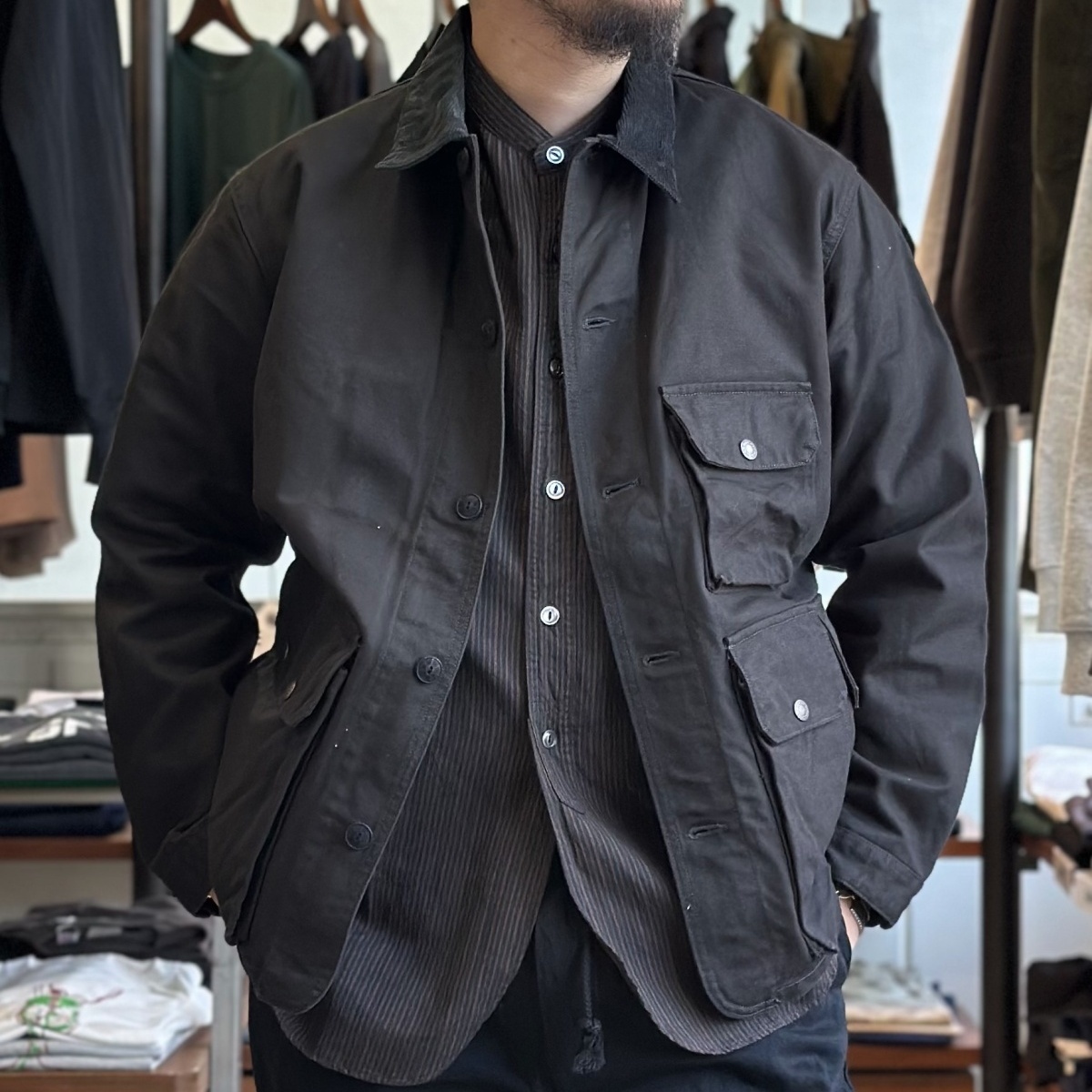 FOB FACTORY】ダックハンティングジャケット (BLK)