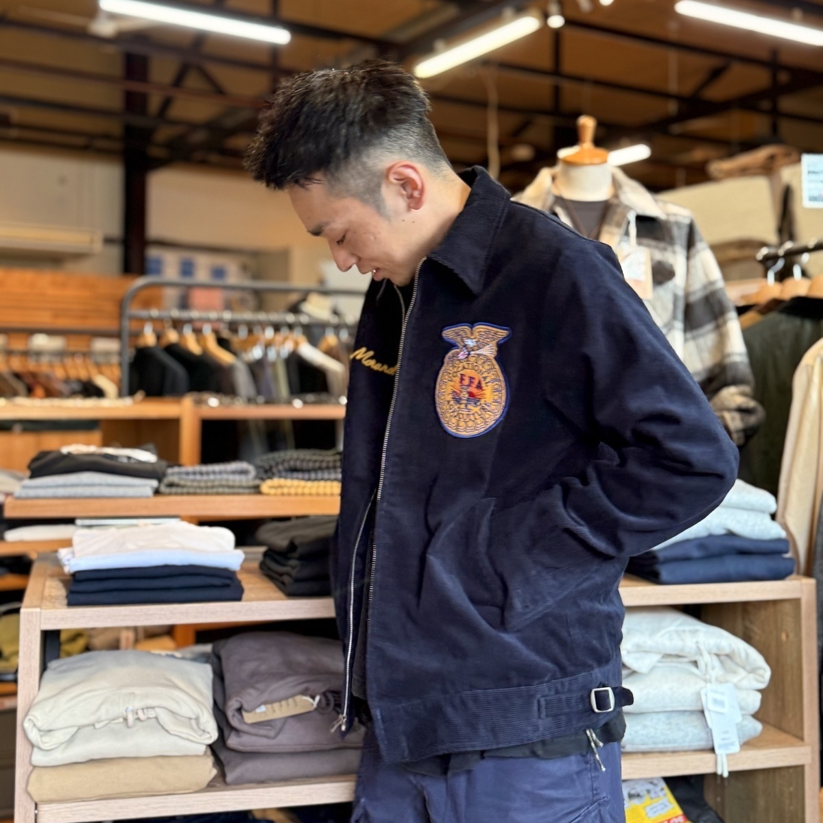 HOUSTON】CORDUROY EMBROIDERY JACKET(FFA)/ コーデュロイ エンブロイ