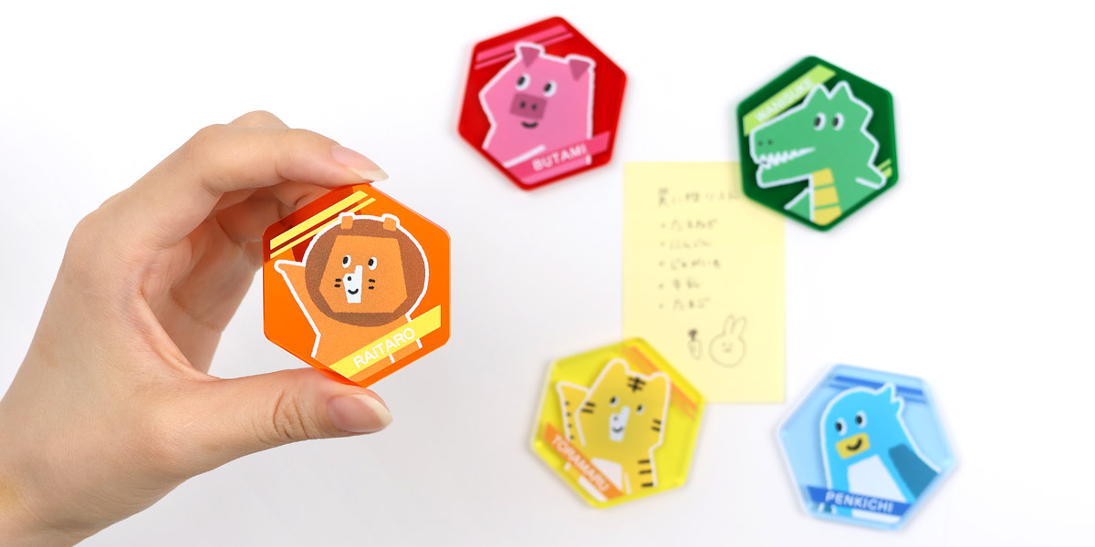 六角形アクリルマグネット（クリアオレンジ） | オリジナル 六角形