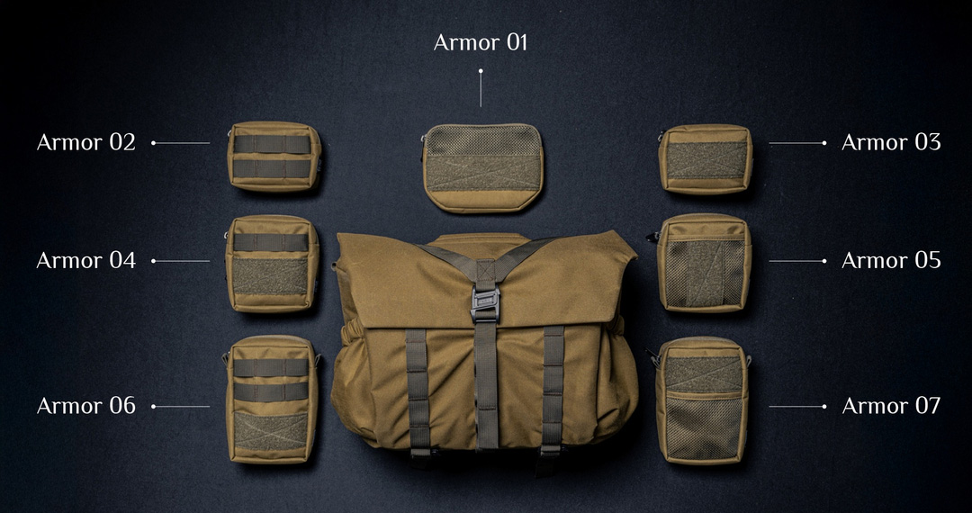 WOTANCRAFT｜2WAYポーチL｜メッシュポケット＆ベルクロ｜Armor 07