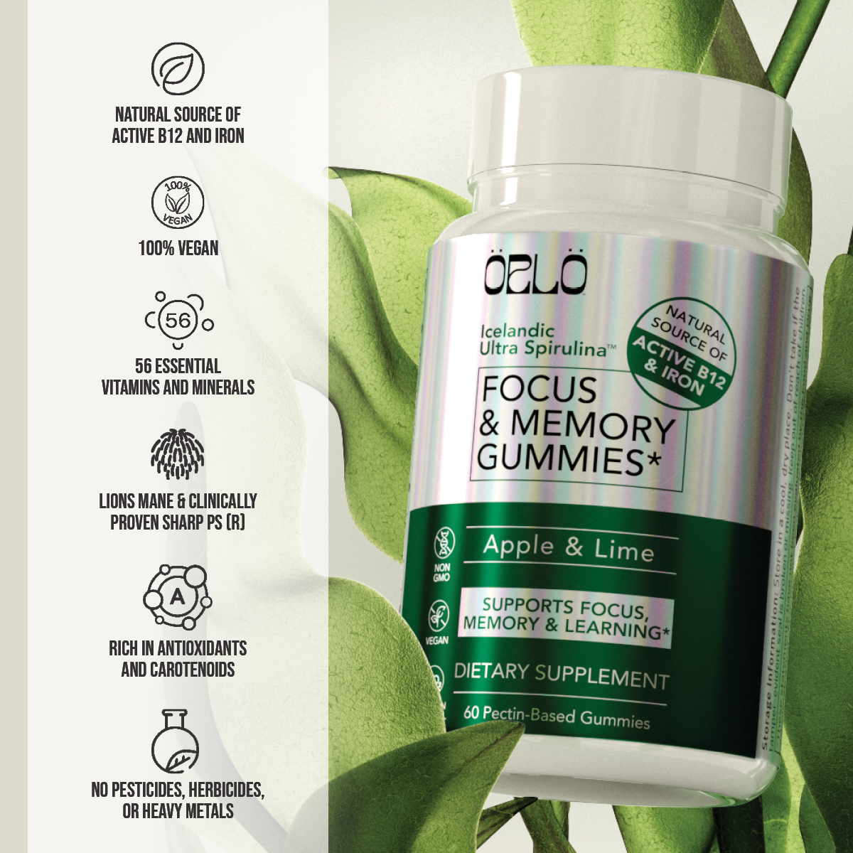 Icelandic Ultra Spirulina™ Focus & Memory Gummies – Örlö