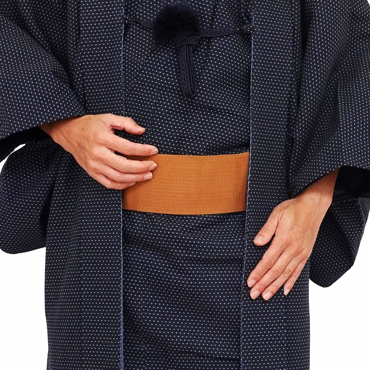 木綿羽織 メンズ 単衣 水玉 紺 | 男着物の加藤商店《公式》