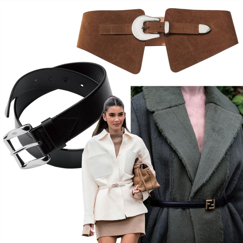 ランウェイでも多数目撃！アウターの上にオンする「オーバーベルト」が