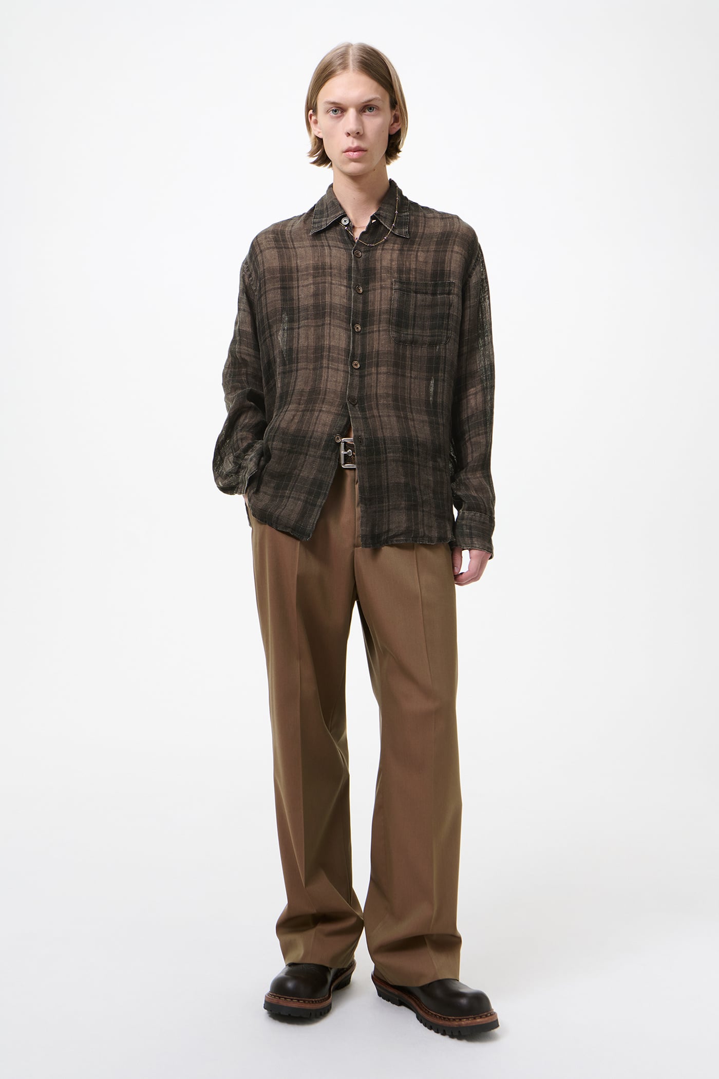 Our Legacy - Above Shirt Penumbra Check Sheercoat Linen