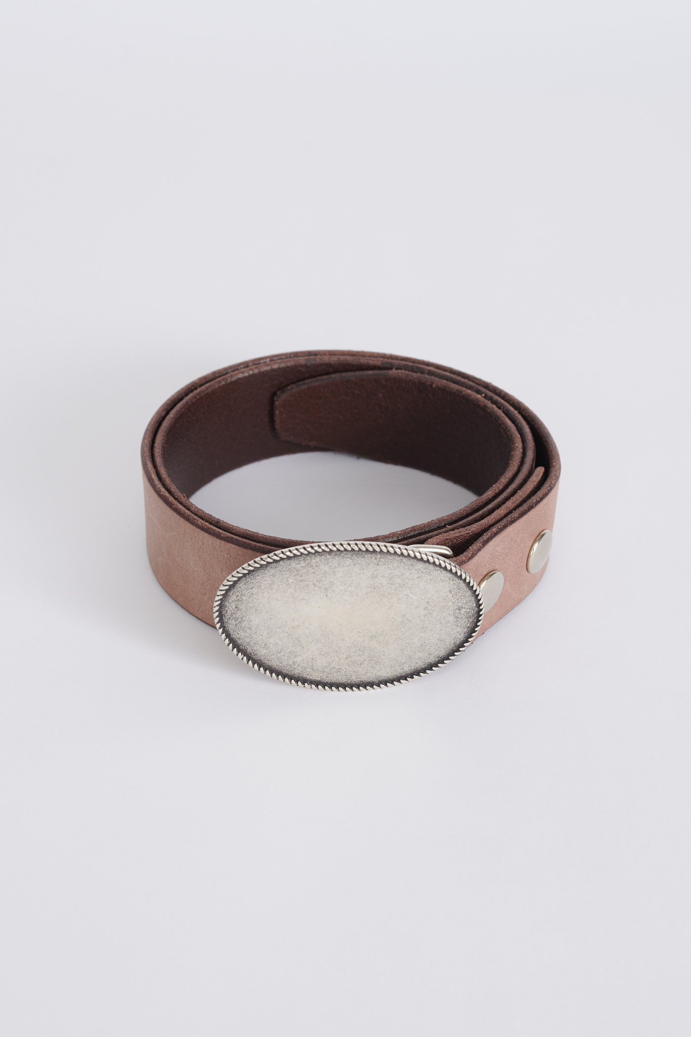 Our Legacy - Speed Plate Brown Leather Silver Plate