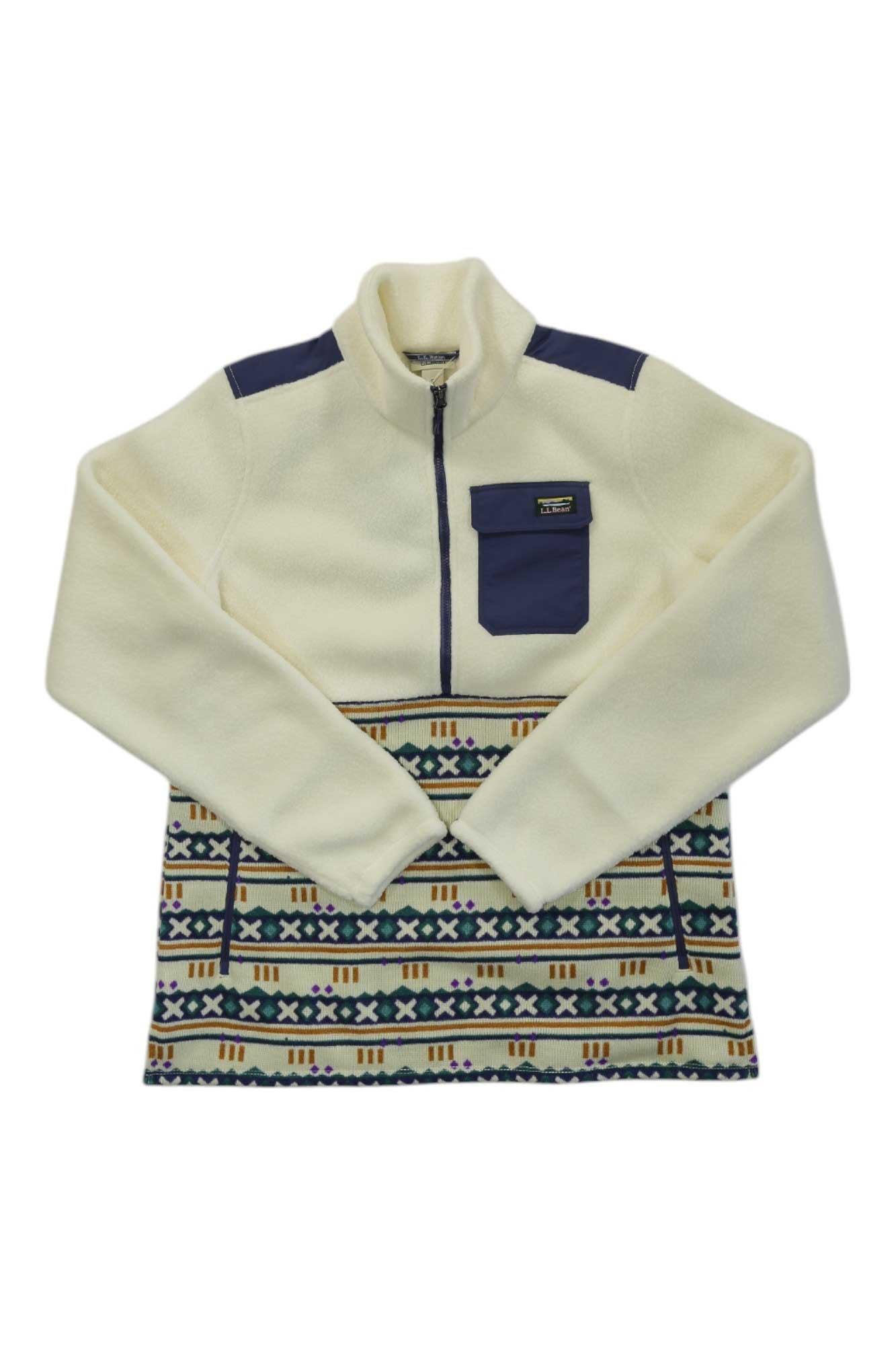 L.L.Bean Women's Fleece Sherpa Hybrid Color Block Sweater