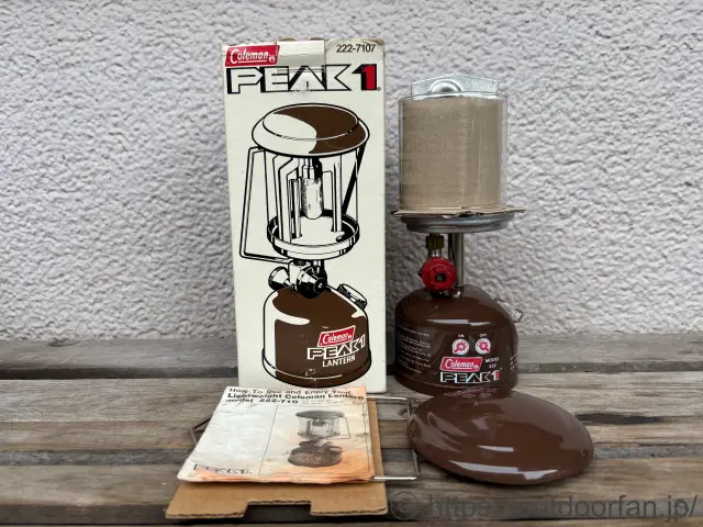未点火元箱入り】コールマン 222 茶 1/84製 NOS ピークワンランタン G2