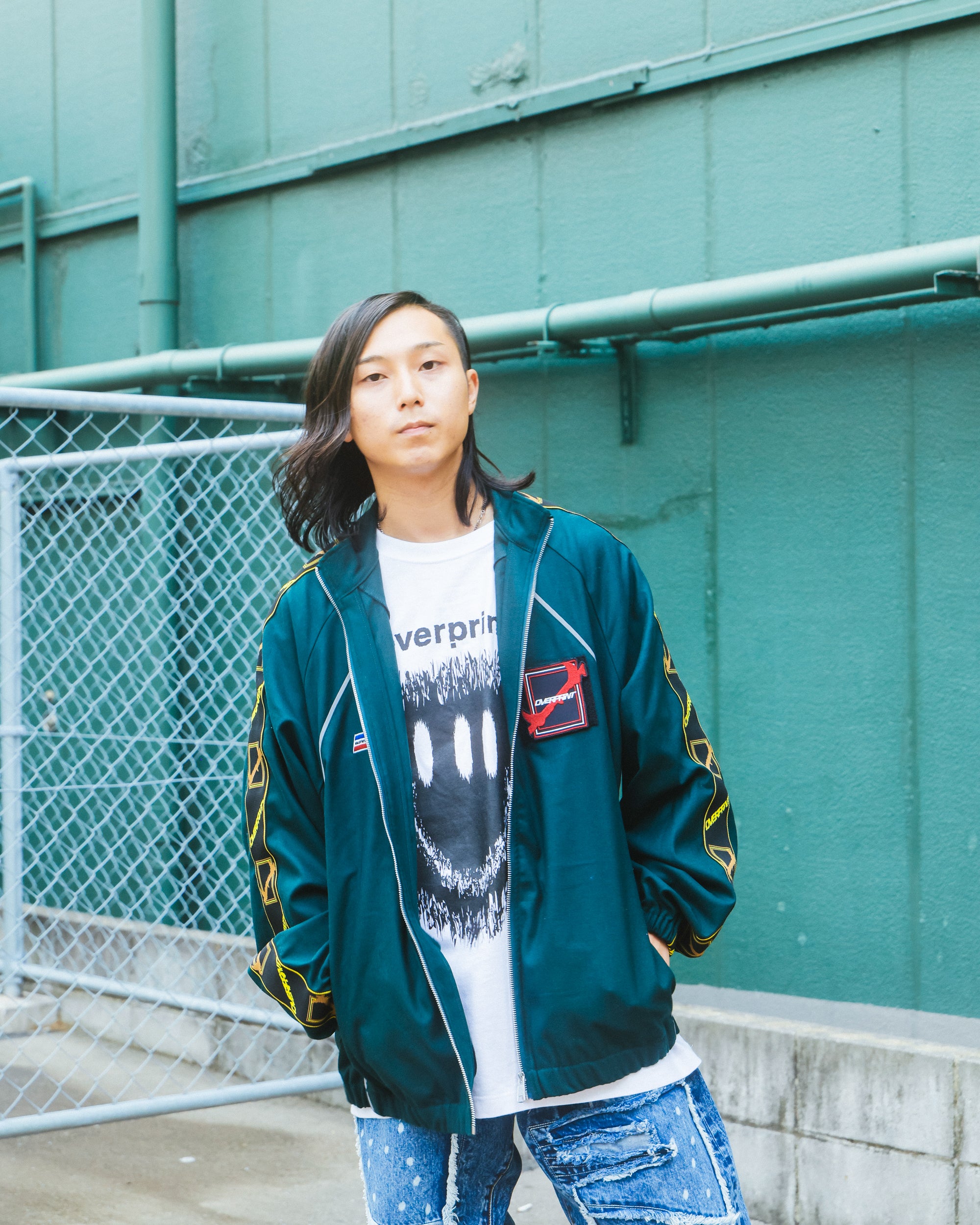 Wool jersey jacket – over print