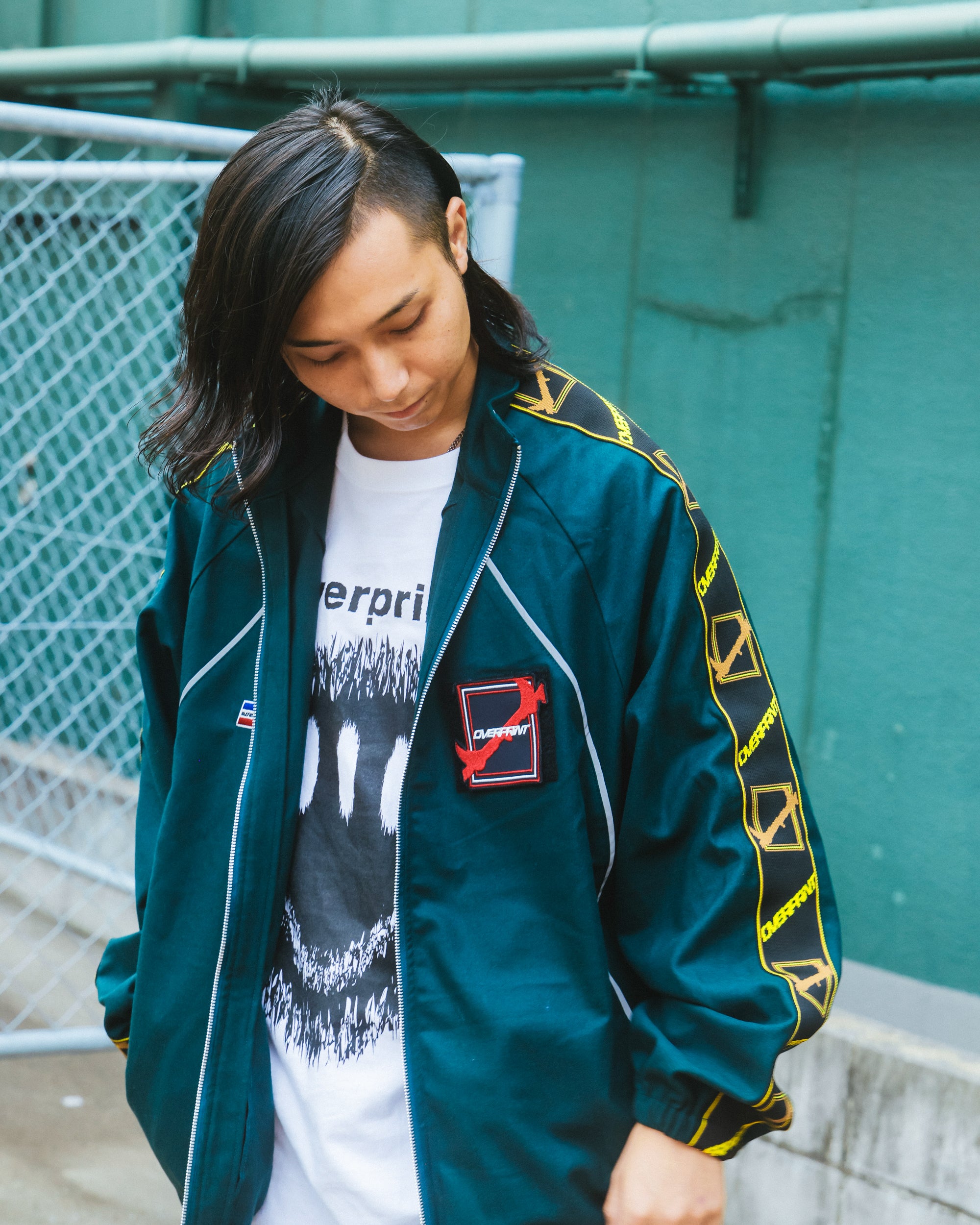 Wool jersey jacket – over print