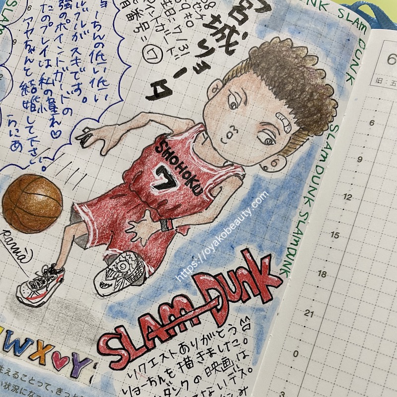 スラムダンク湘北のポイントガード宮城リョータのイラスト「ほぼ日