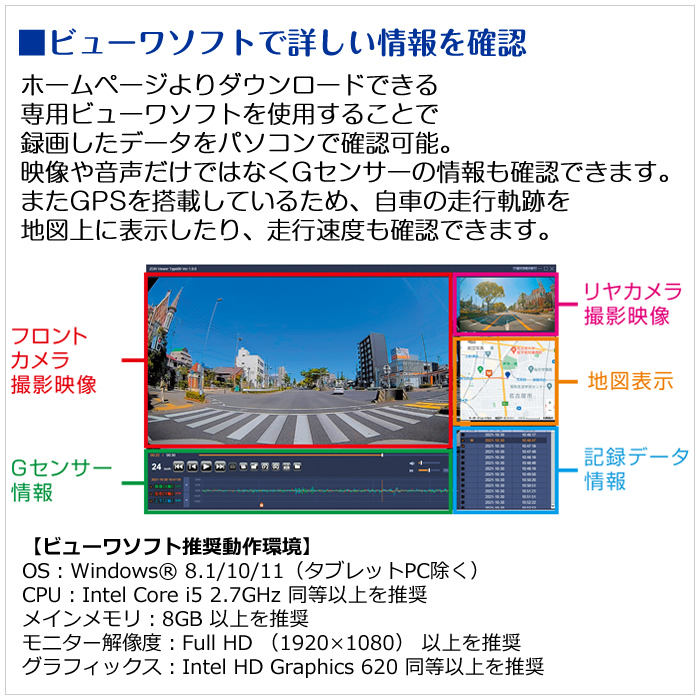 コムテック ドライブレコーダー ZDR043 前後2カメラ フルHD録画 ノイズ