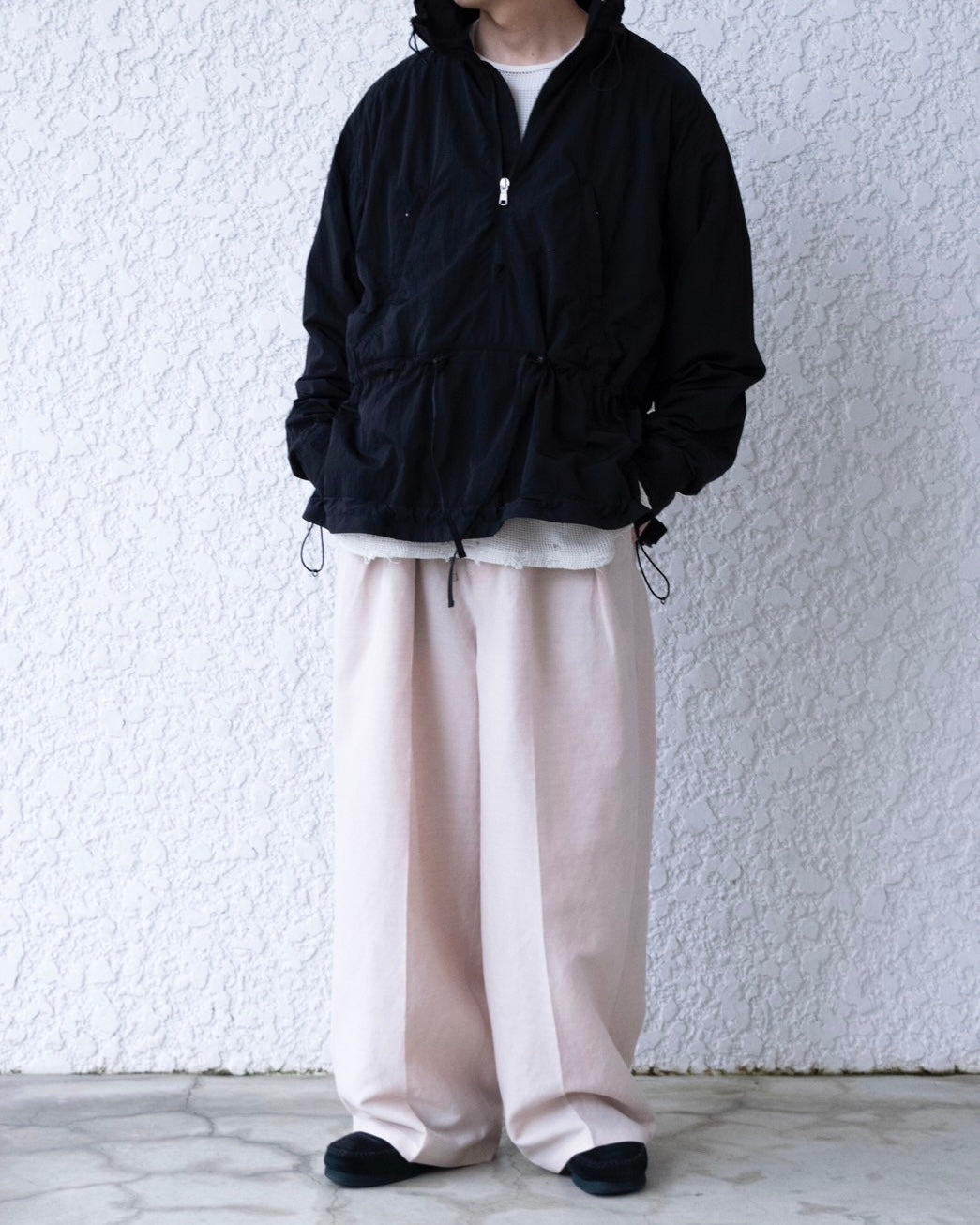 ANCELLM】NYLON PULLOVER JACKET - BLACK