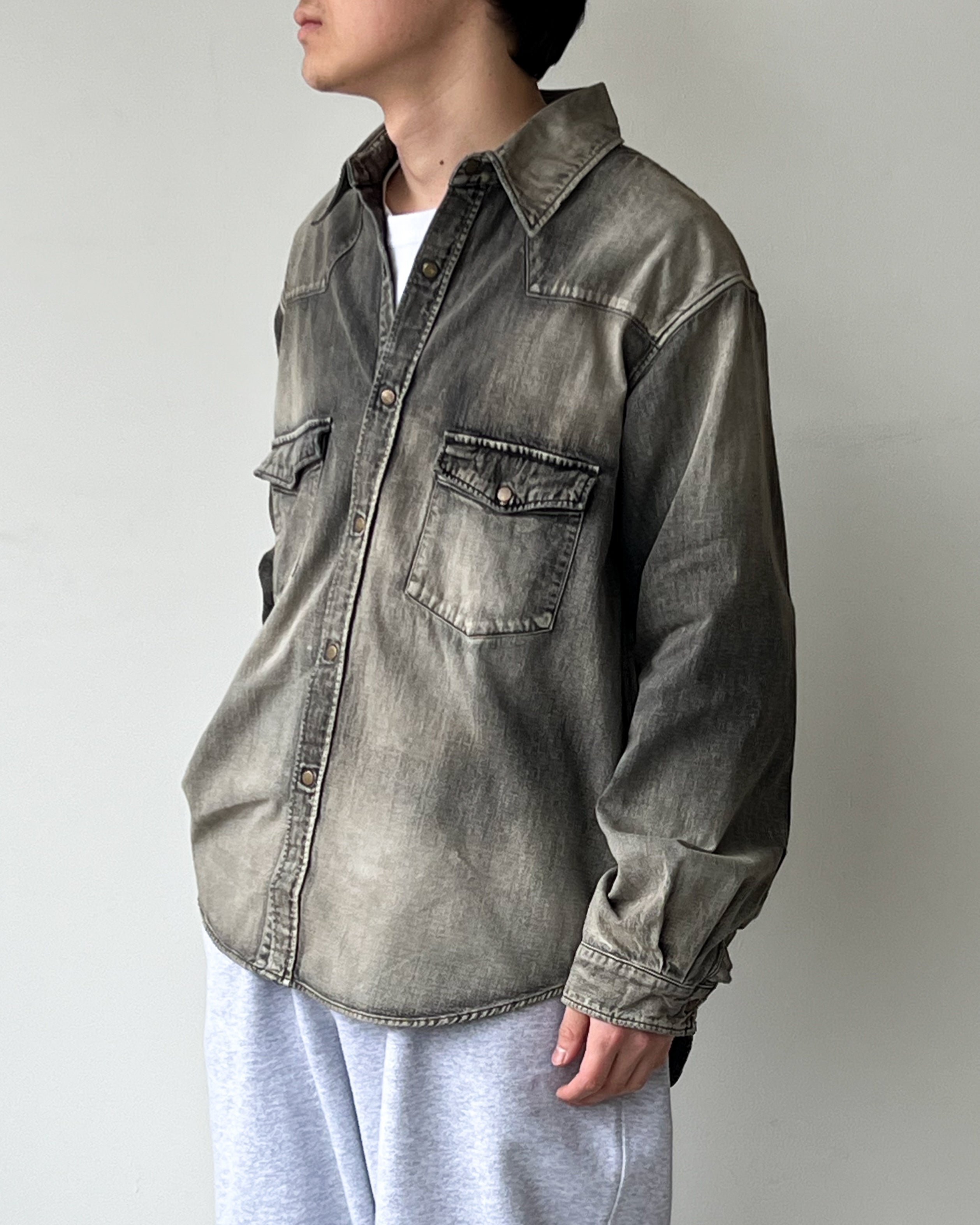 ANCELLM】DENIM WESTERN SHIRT - BLACK