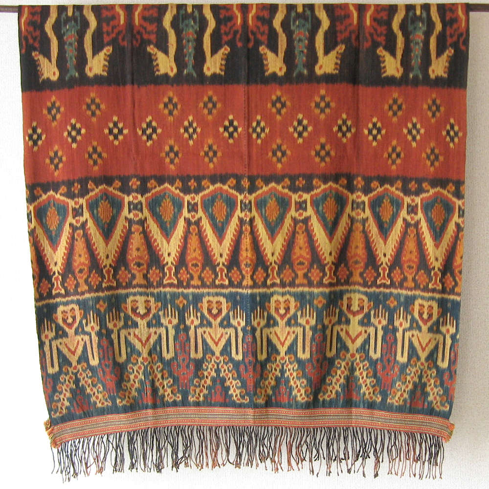 スンバ島イカット（ヒンギー）No.T-ISI-070|手紡ぎ綿と天然染料による