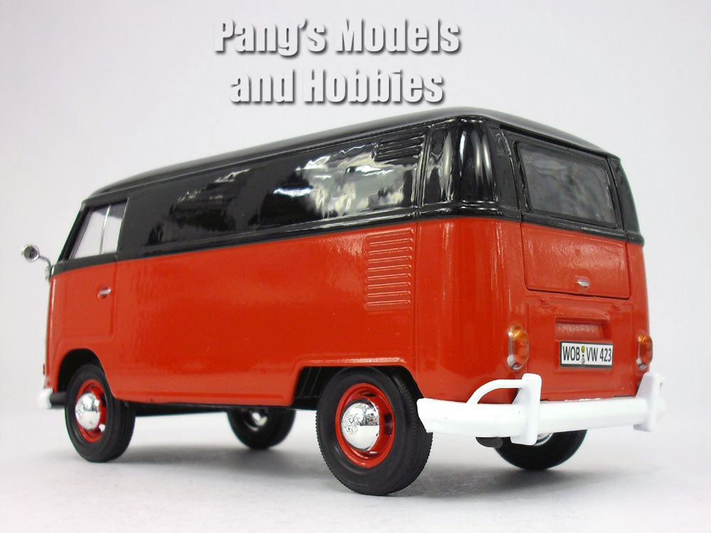 Volkswagen VW T1 (Type 2) Delivery Bus Van - Red/Black - 1/24