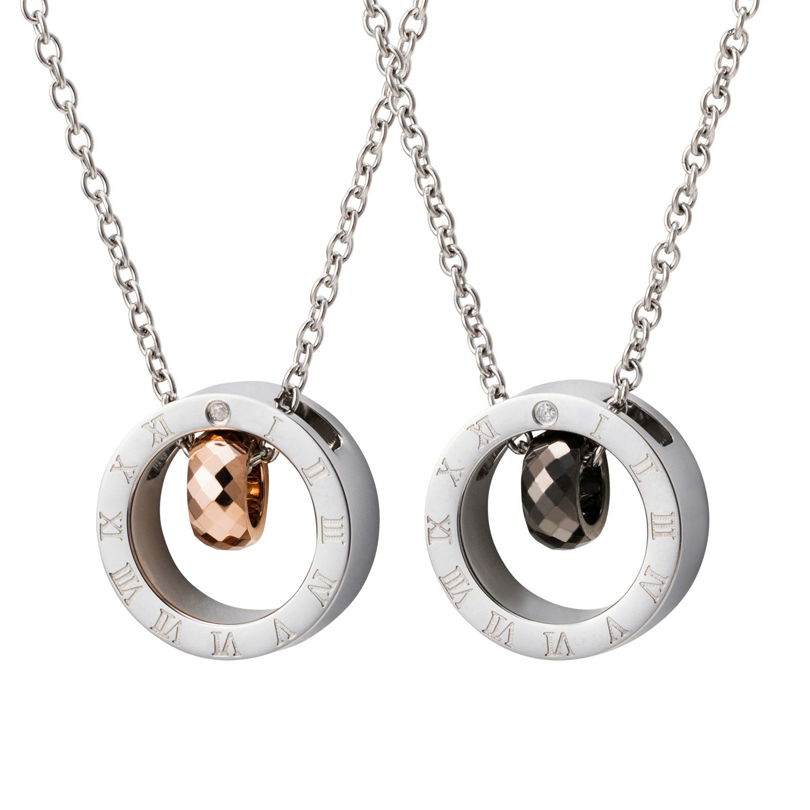 ペアネックレス ステンレス 4SUP025GO&4SUP025BK｜white clover【公式