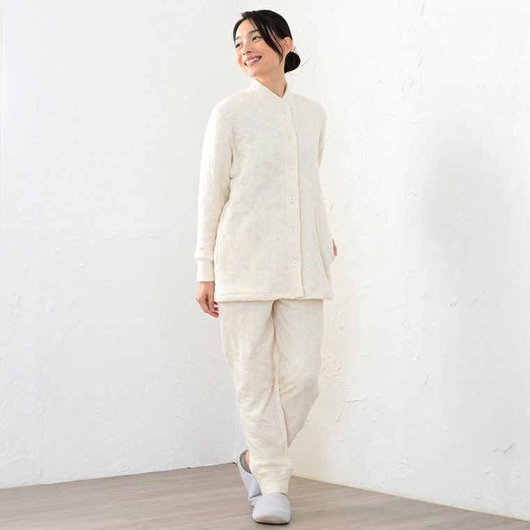 レディース パジャマ 長袖 前開き 衿付き [おくるみパジャマシリーズ