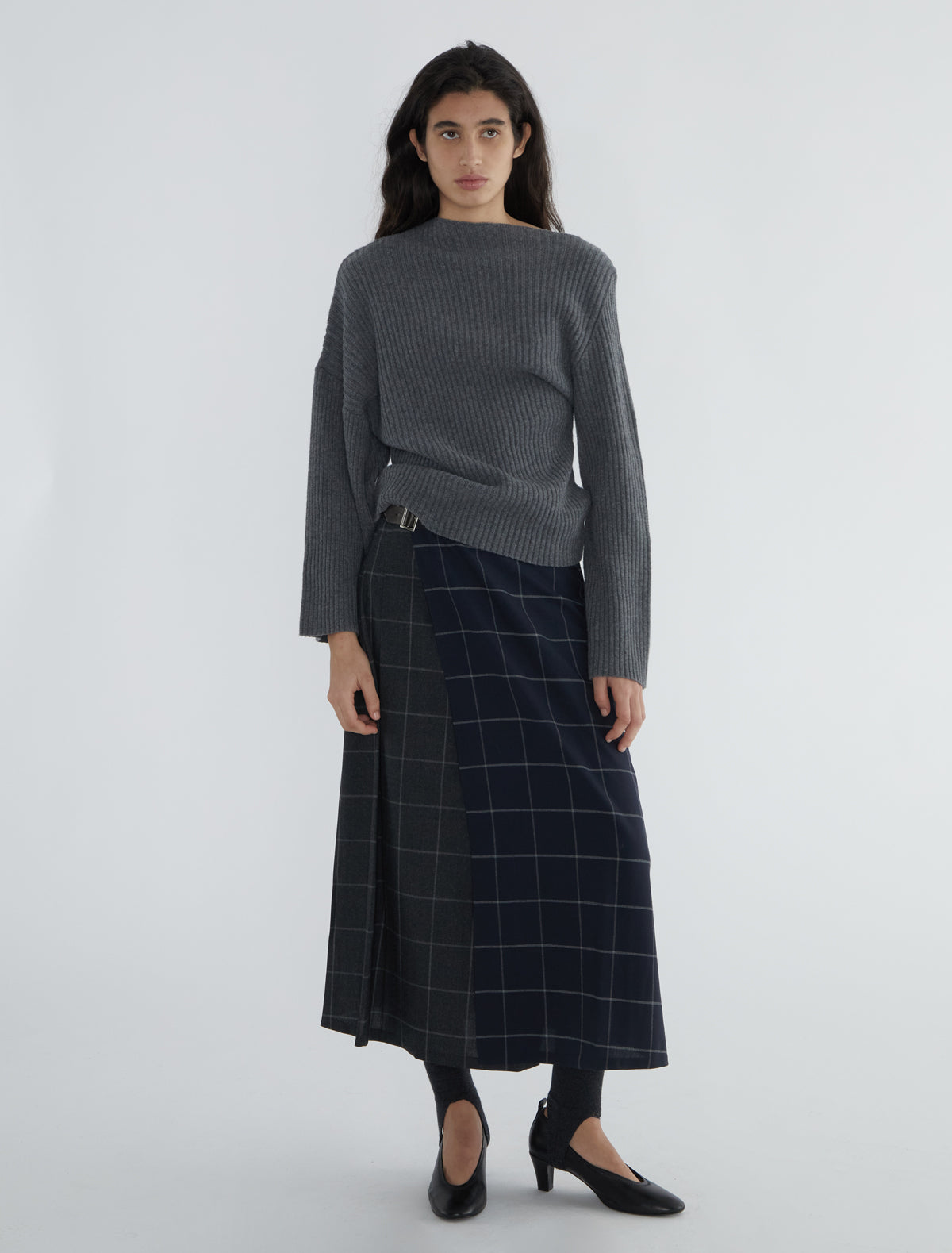 SIUSAN-Bicolor plaid long wrap-skirt – paloma wool