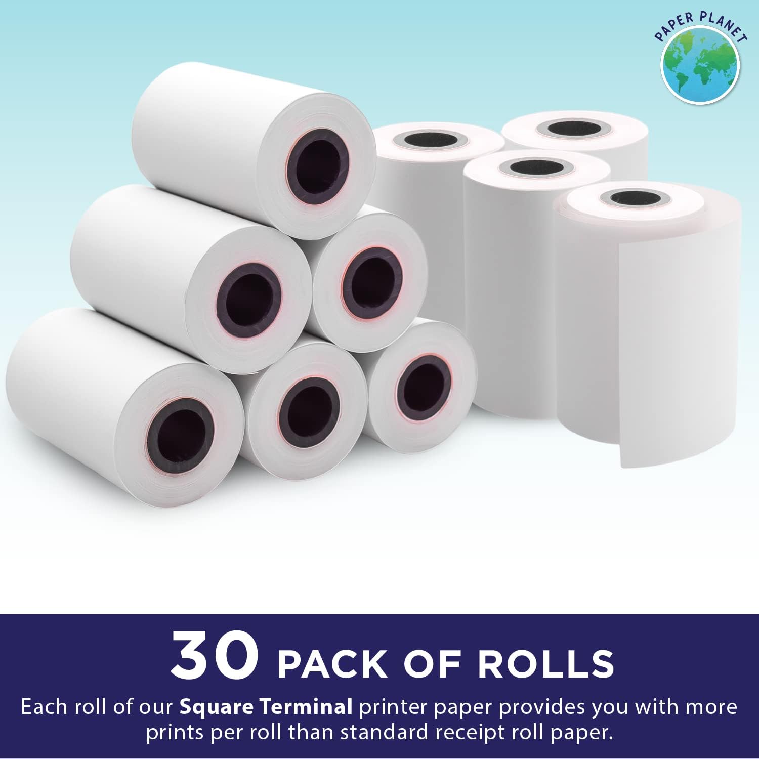 Square Terminal Thermal Paper | 30 Rolls – Paper Planet