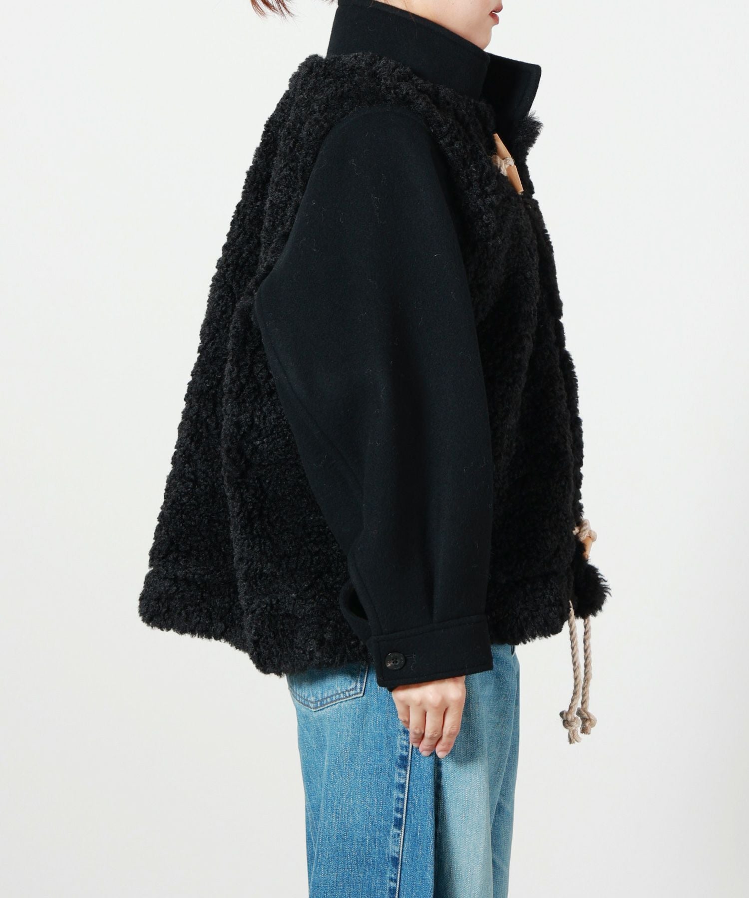 HYKE(ハイク)】 DOUBLE FACE FAUX SHERLING DUFFLE JACKET｜PARIGOT