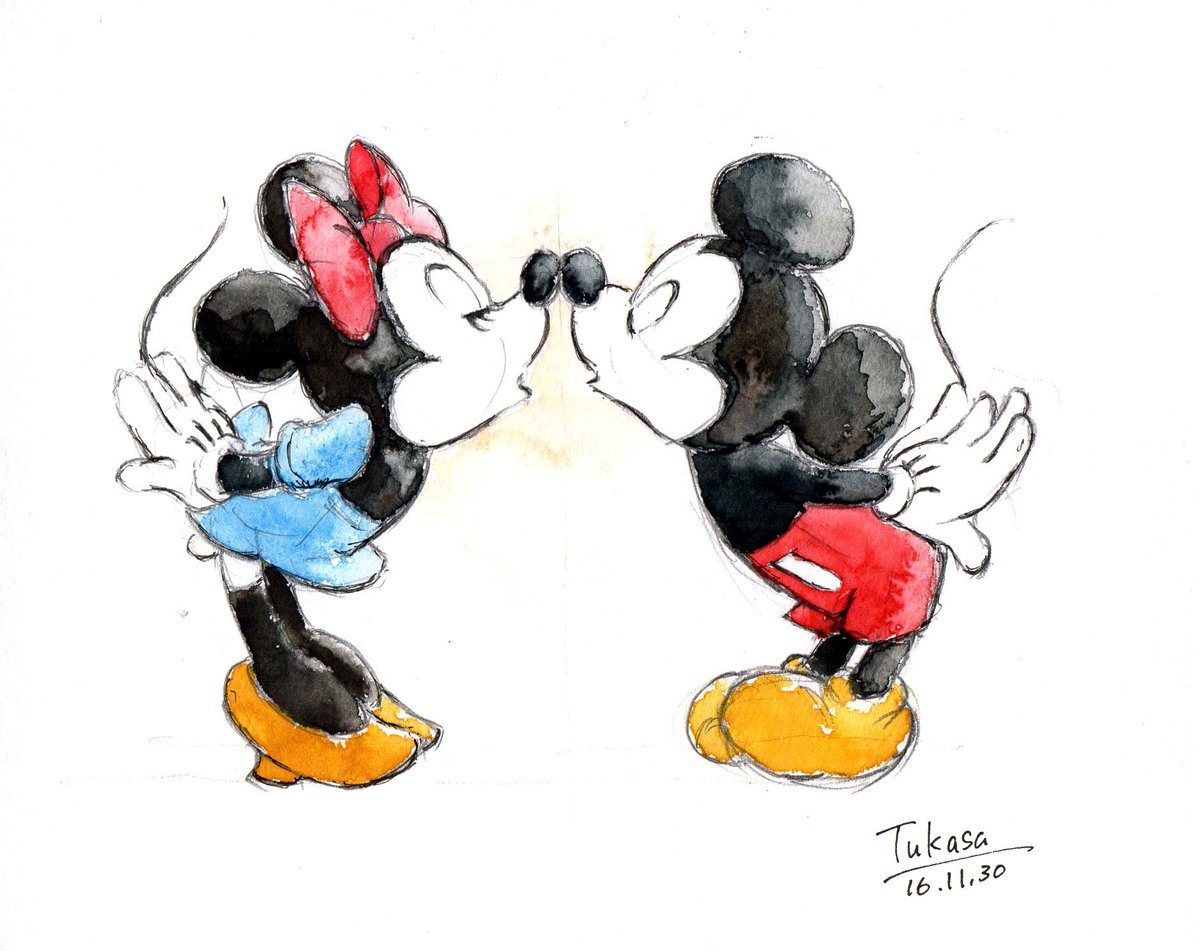 水彩画 ディズニー初級編 まずはミッキー・ミニーのオーソドックス な