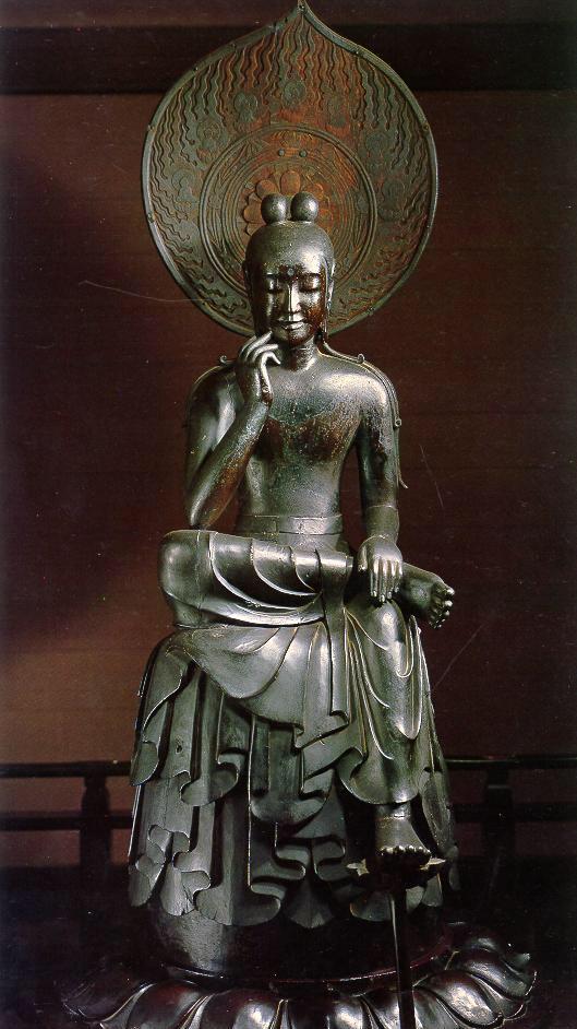 大好きな中宮寺の半跏思惟像。 もう小学生の頃から、緑色の50円切手を