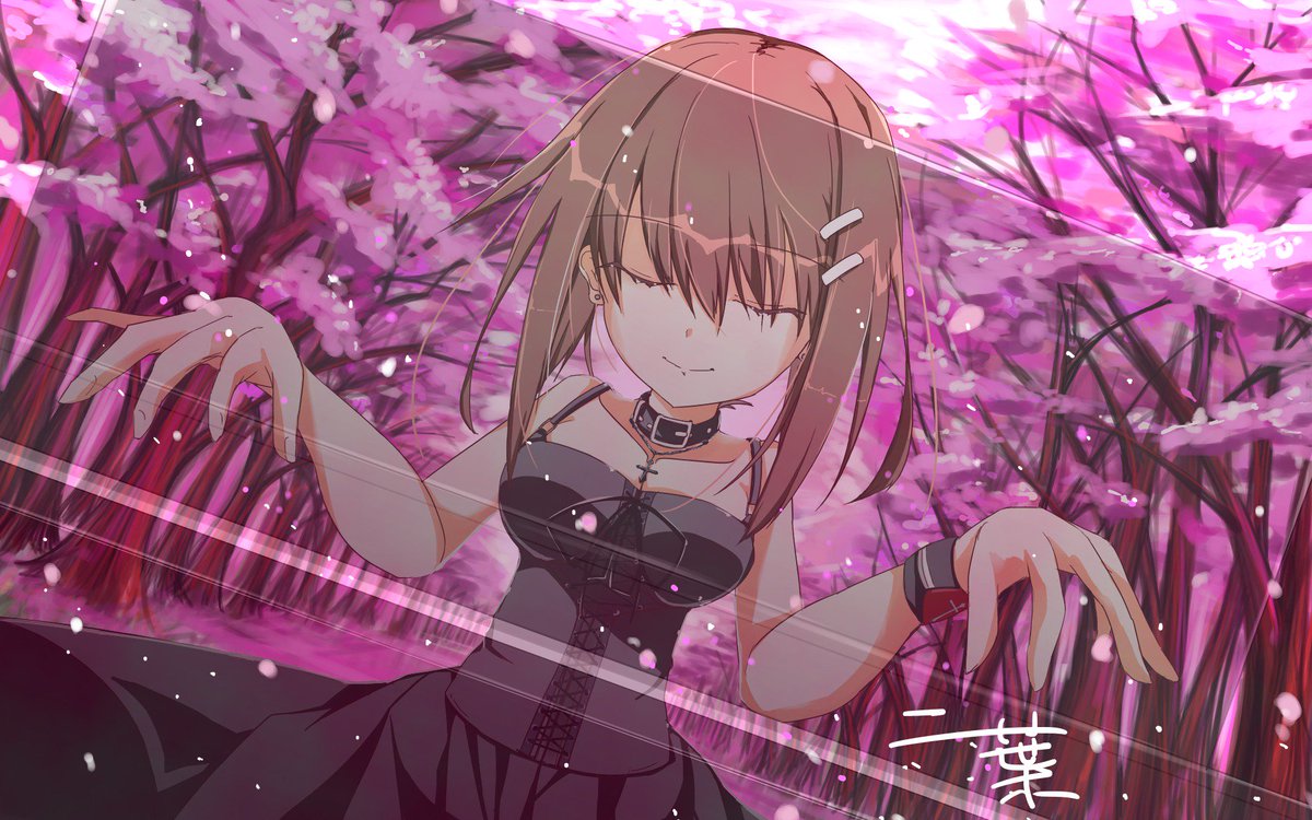 春らしく、桜の中ピアノを弾く水上由岐。絵のお仕事してみたい