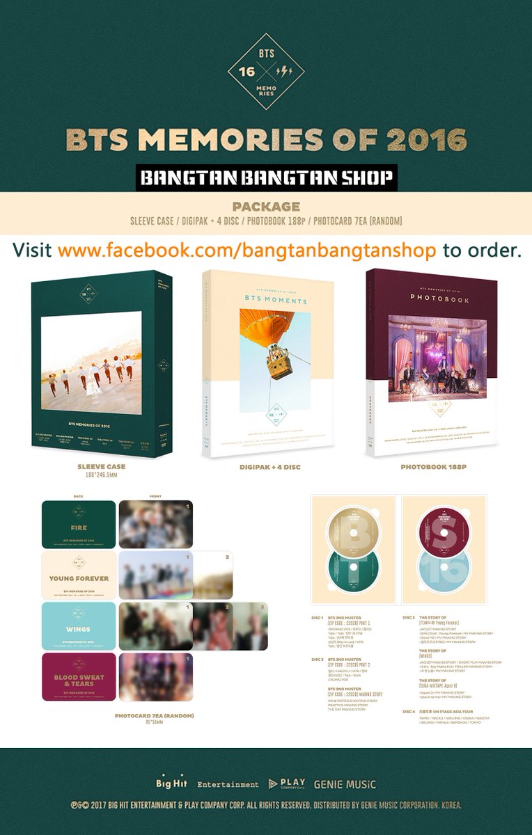 PH GO] BTS MEMORIES OF 2016 PRICE: P2,330 + SF (ALL IN) Deadline