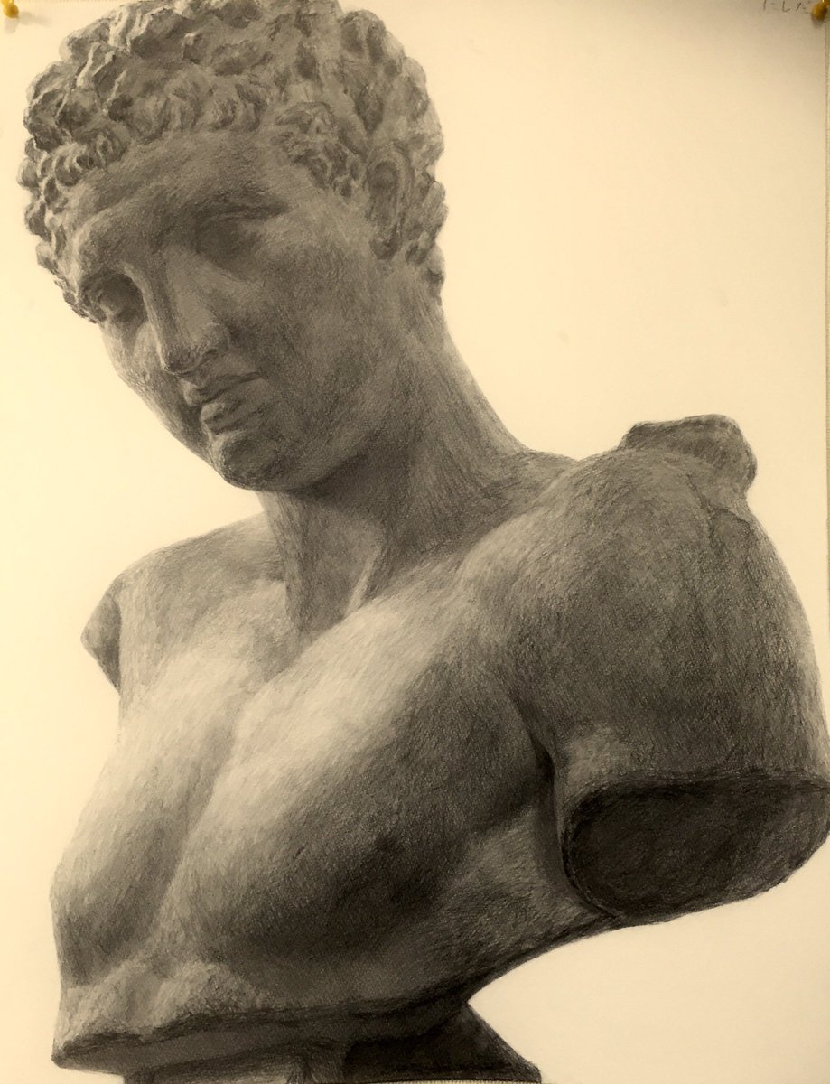 去年の6月くらいに描いた石膏デッサン(ヘルメス)。 どっかの超高精細