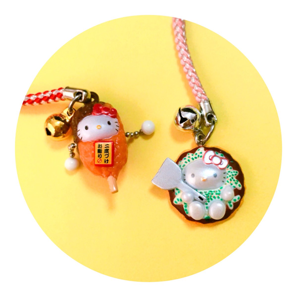 大阪限定〜🌟🎀串カツキティとお好み焼きキティ💝cuteな根付キティ販売