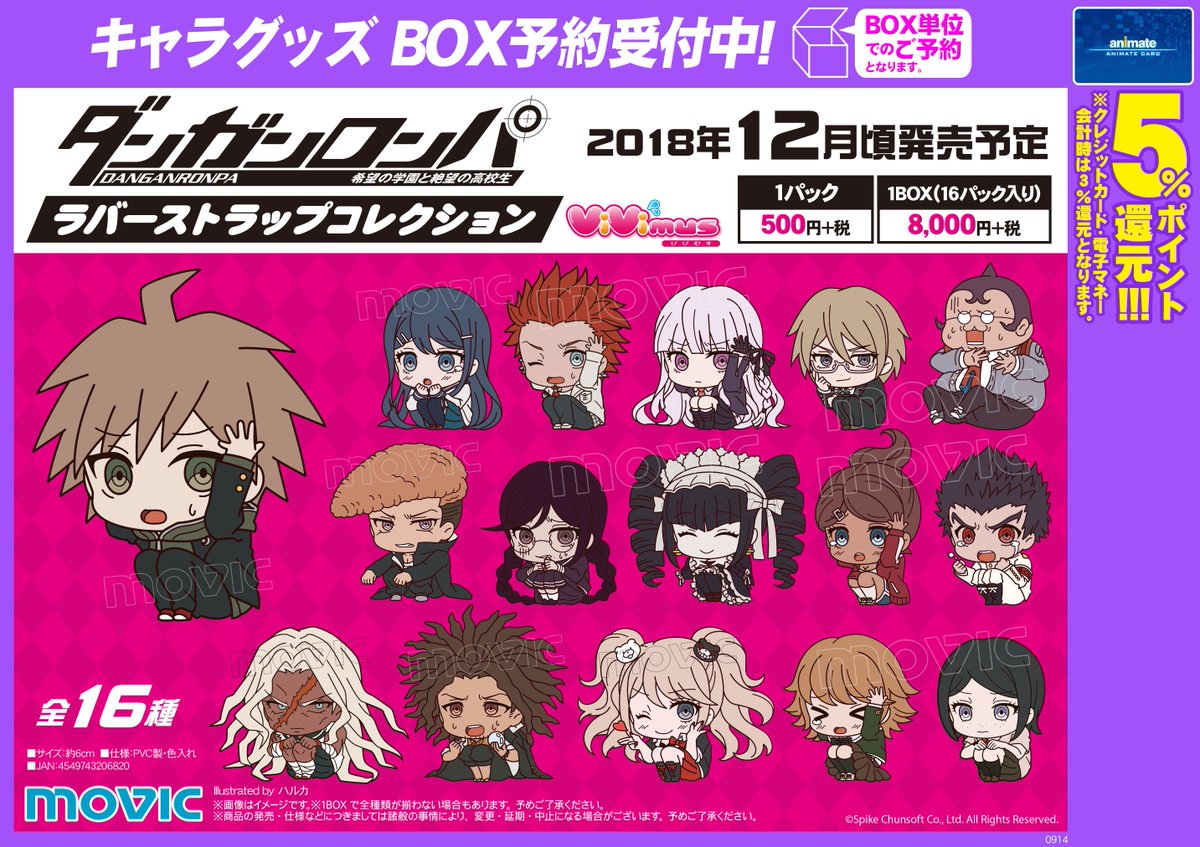 ダンガンロンパ ラバーストラップコレクション/ViVimus】予約受付中
