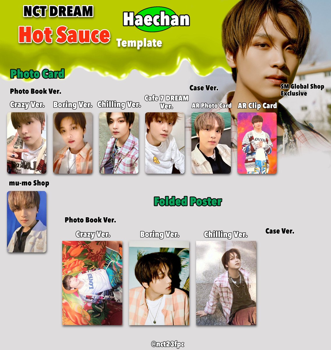 NCTDREAM #HotSauce Photo card Template (mu-moショップ特典トレカ