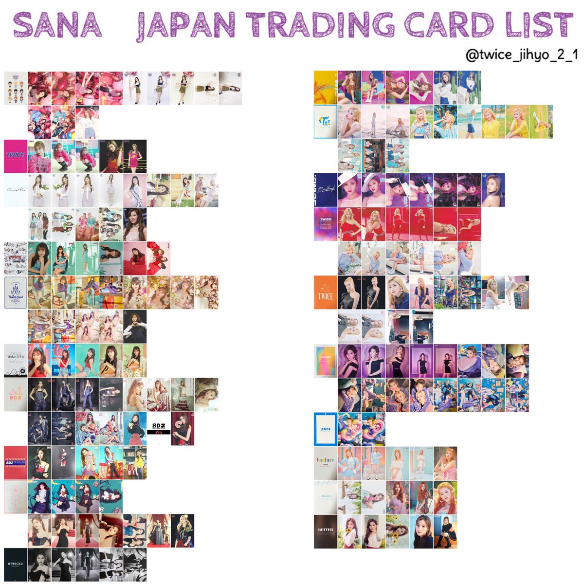 210214】TWICE ランダムトレカリスト サナ、ジヒョ、ミナ 保存⇒RT+