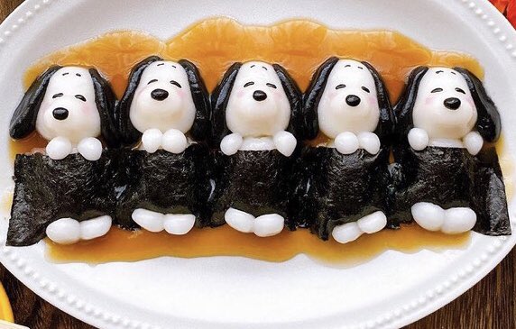 かわいい………みたらし団子と味付けのり発見！😃