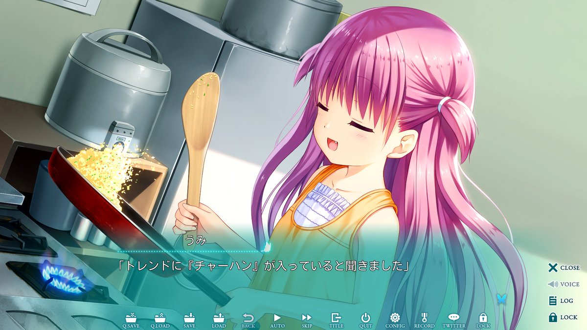 うみちゃんが、ご満悦でチャーハンを作り始めました。 #チャーハン