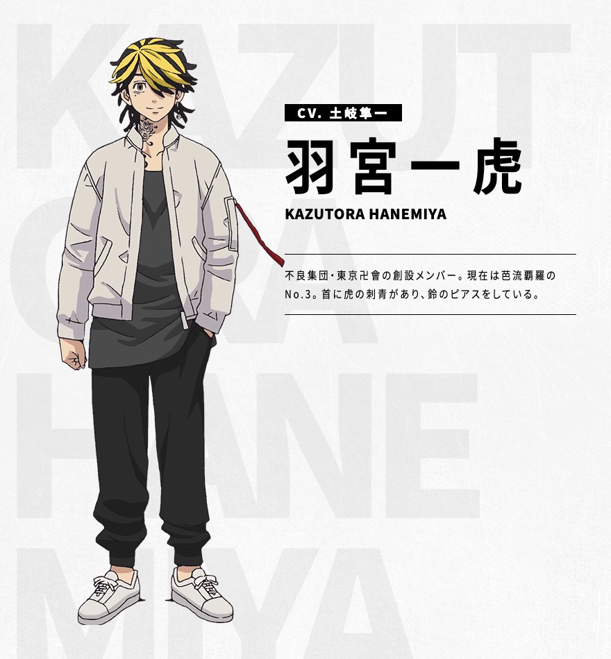 キャラクター紹介②】 羽宮 一虎（CV：土岐隼一） 不良集団・東京卍會