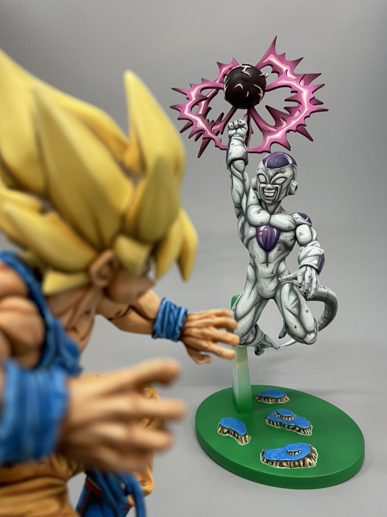 悟空VSフリーザ デスボール 二次元彩色フィギュアで再現してみました