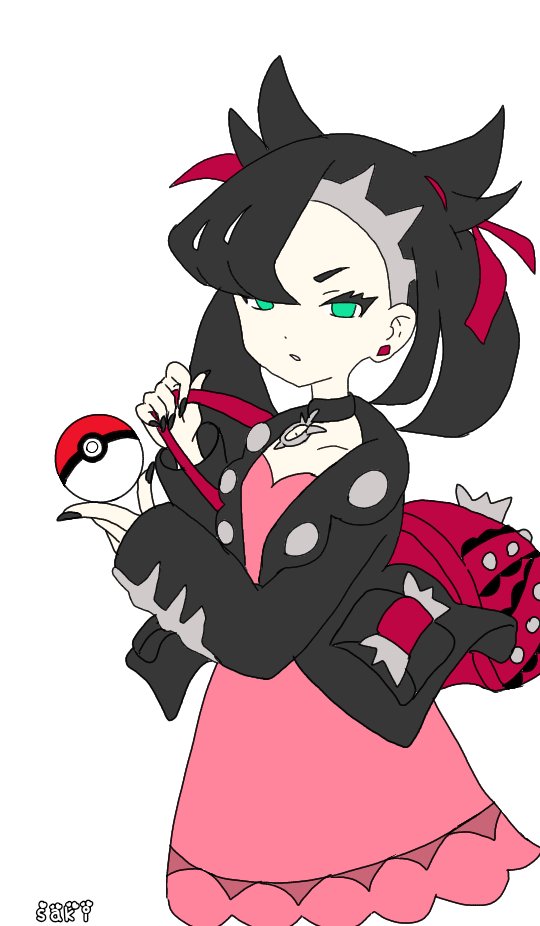 ポケカのマリィSRをね、練習に५ ✍︎と、見ながら描いてみた
