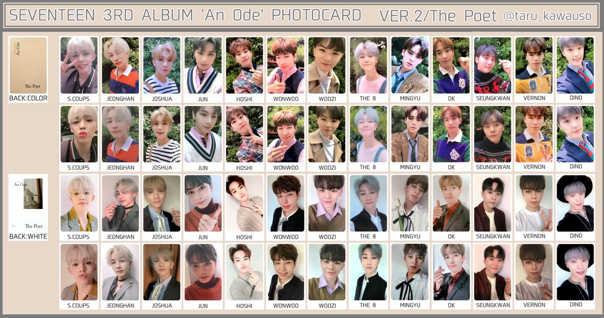 SEVENTEEN セブチ An Ode フォトカード トレカ一覧 Begin The Poet
