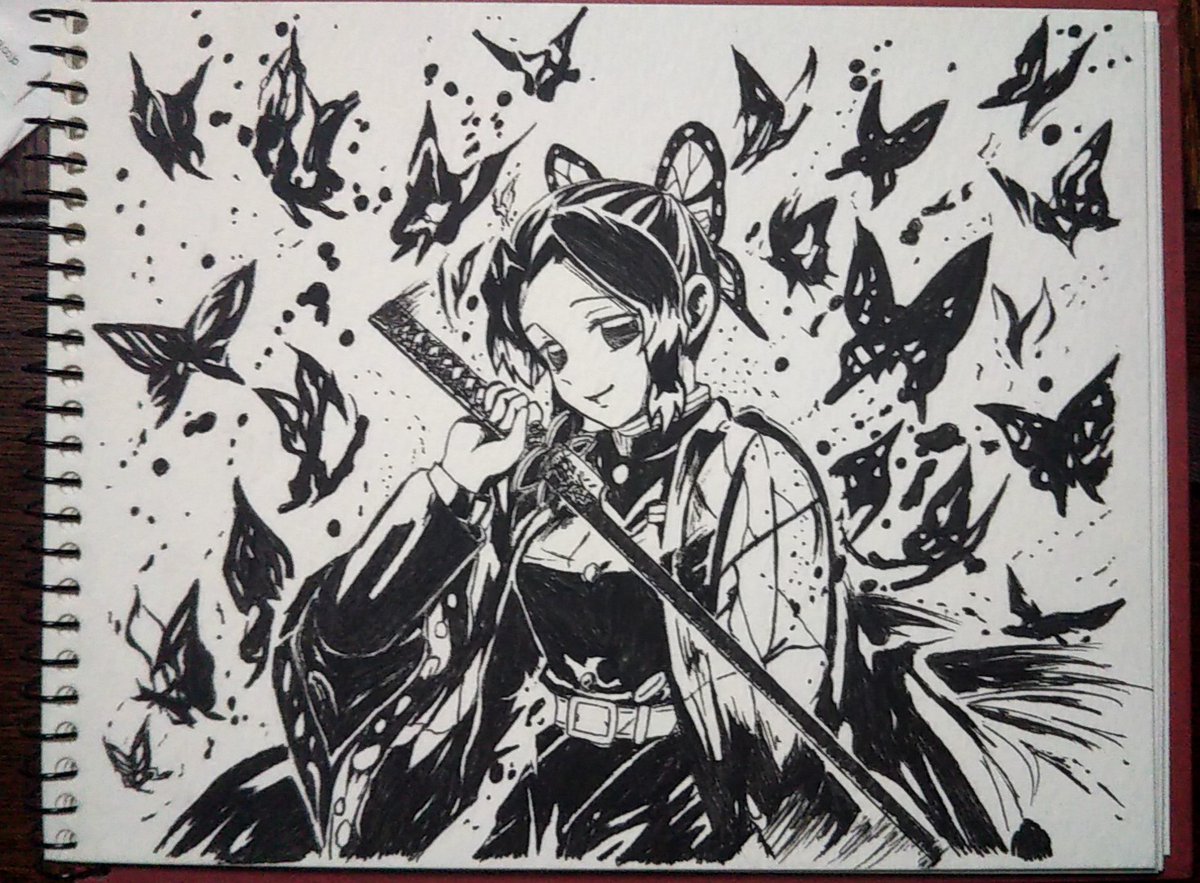 リクエストされていたしのぶ完成! 墨絵コレクション描かせていただき