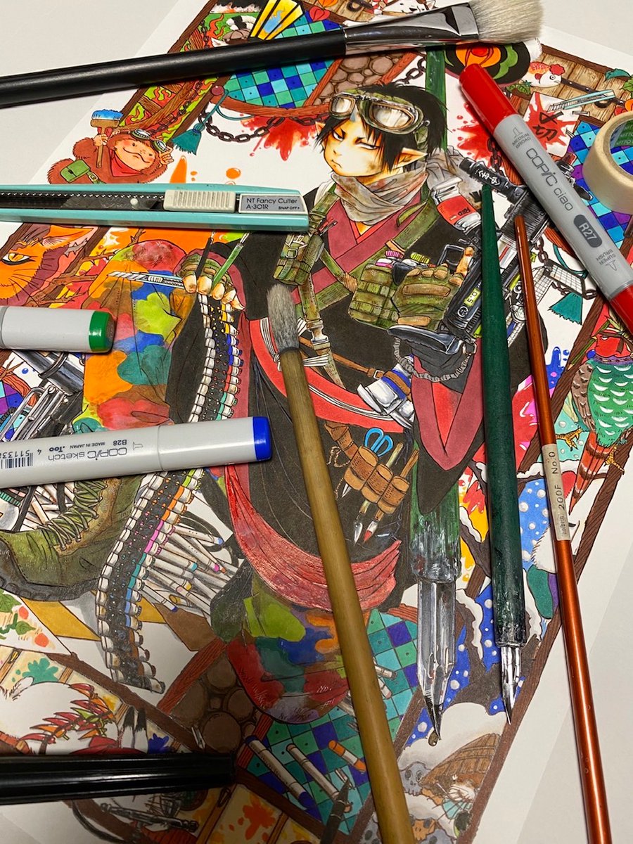 地獄玉手箱」キービジュアル兼原寸大複製原画集カバーイラスト